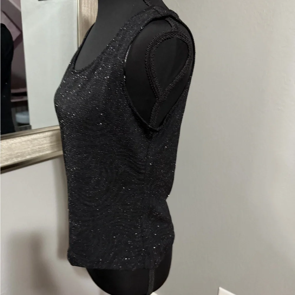 VTG Xscape by Joanna Chen Black Sparkly Tank Size Medium.